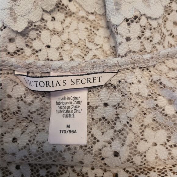 Victoria’s Secret NWOT Lace Floral Crop Top Ivory Open Back Sz M Romantic Style - Picture 5 of 8